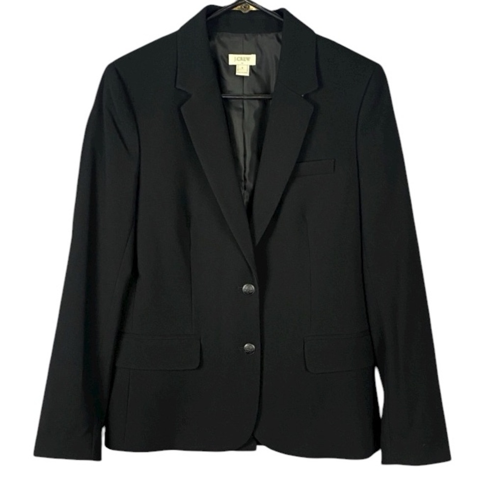 J. Crew Classic Black Button Closure Suit Blazer Sz 8 - Picture 3 of 15